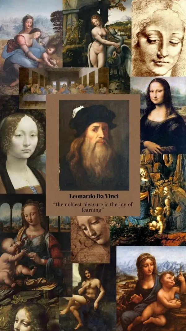 Ảnh ghép tổng hợp các tác phẩm của Leonardo da Vinci