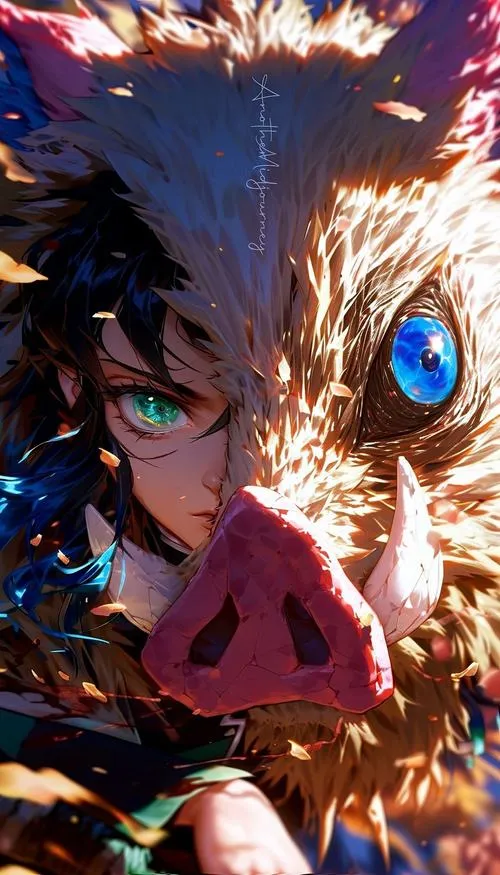 Tổng hợp 70 Hình Ảnh Inosuke Hashibira ngầu với mặt nạ lợn rừng và song kiếm răng cưa nổi bật