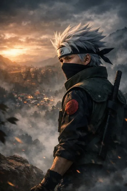 130 Ảnh Hình Nền Kakashi Hatake 4K phong thái lạnh lùng với Chidori và mái tóc bạc trắng