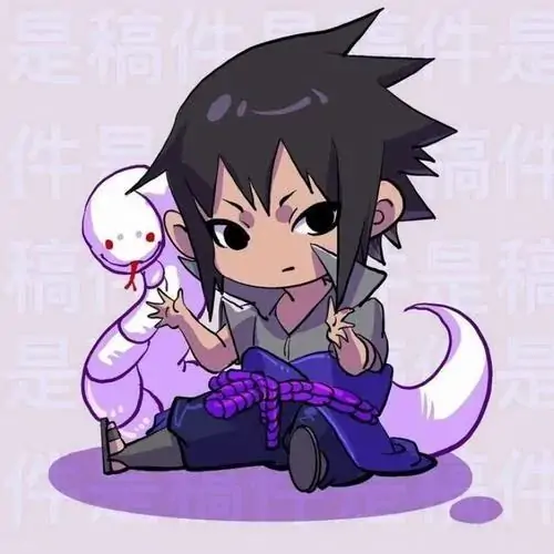 BST 60 Hình Ảnh Sasuke Chibi cute ngầu với áo cổ cao và thanh kiếm tí hon đầy lạnh lùng