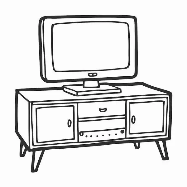 35 Tranh Tô Màu Tivi từ hiện đại màn hình rộng tới cổ điển có ăng ten râu và núm vặn tròn thú vị