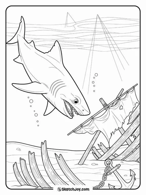 Chú cá mập bưu tá đạp xe đạp chở đầy những lá thư tay gửi đến các cư dân vùng vịnh hẹp giữa cơn gió mát lành