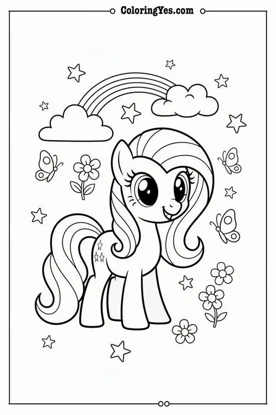 Full 99 Tranh Tô Màu Ngựa Pony cầu vồng đẹp dịu dàng cho bé gái mê mộng mơ cổ tích