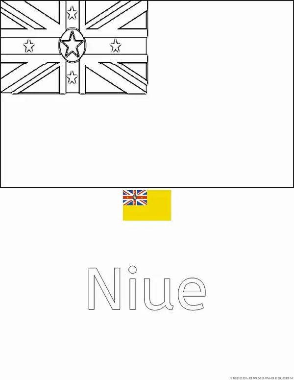 Quốc kỳ Niue với các ngôi sao nhỏ nằm trong cờ Anh mang lại một vẻ đẹp lạ lẫm và đầy tính khám phá cho các bạn nhỏ học tập.