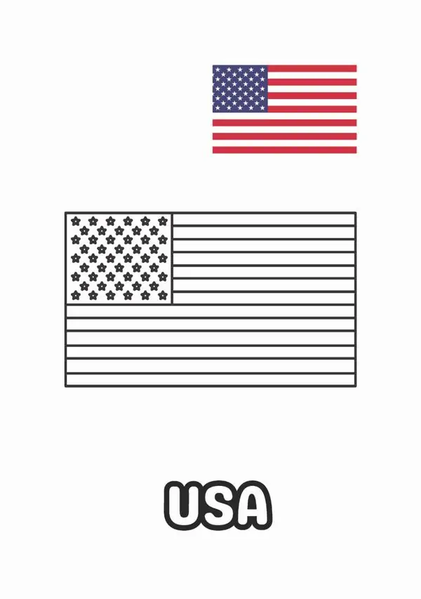 Quốc kỳ Hoa Kỳ với rất nhiều ngôi sao và dải sọc đòi hỏi sự khéo léo khi xử lý các mảng miếng màu sắc cho bé 5 tuổi.