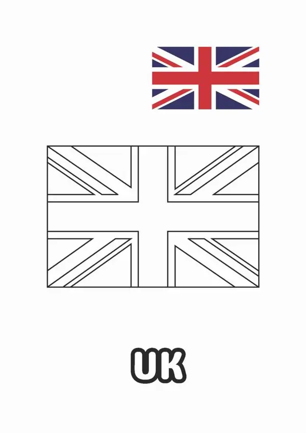 Lá cờ quốc gia Anh với các đường chéo đan xen phức tạp mang lại sự hào hứng khi khám phá về cấu trúc đa quốc gia cho bé 3 tuổi.