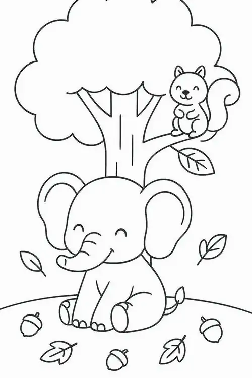 Chú voi trong trang phục thám tử cầm chiếc kính lúp lớn để đi tìm những dấu chân lạ giữa khu rừng bí ẩn.