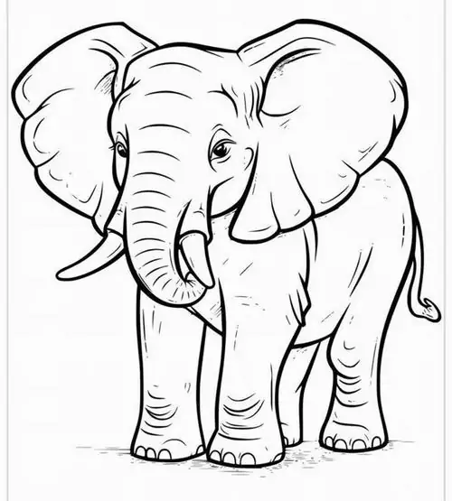 Một bạn voi đang ngồi trên sân khấu lớn và dùng vòi thổi kèn trumpet tạo ra những giai điệu hùng tráng.