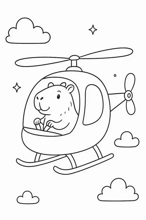 In trang tập tô màu chú chuột lang ngồi ôm hộp quà thắt nơ xinh xắn mang không khí lễ hội vui tươi đến vùng nhiệt đới ấm áp vô cùng.