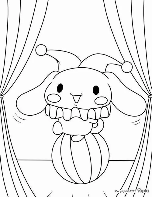 Nhân vật Sanrio dễ thương xuất hiện rỡ ràng trên sân khấu sau tấm màn nhung đỏ thắm sẵn sàng cho buổi biểu diễn mang đầy cảm hứng sáng tạo.