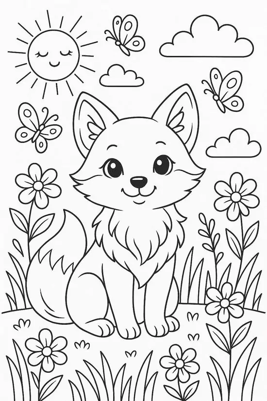File mẫu 75 Tranh Tô Màu Con Cáo đẹp cho trẻ với chiếc đuôi xù và đôi tai nhọn cực kỳ đáng yêu