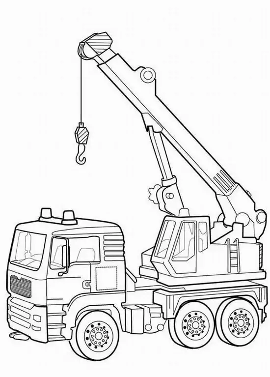 55 File Tranh Tô Màu Xe Cần Cẩu cho bé với cánh tay dài khổng lồ vươn cao đầy mạnh mẽ