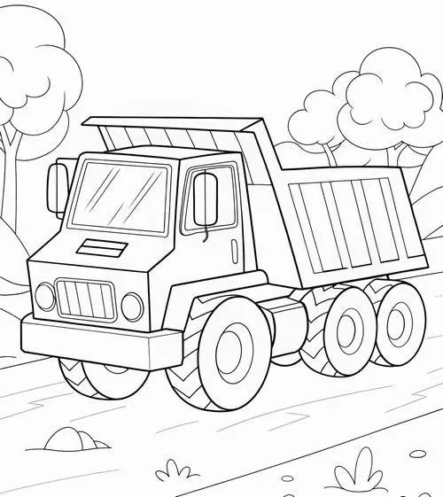 Gợi ý 47 Tranh Tô Màu Xe Ben đẹp cho bé nhận biết công trường vật liệu và máy móc xây dựng