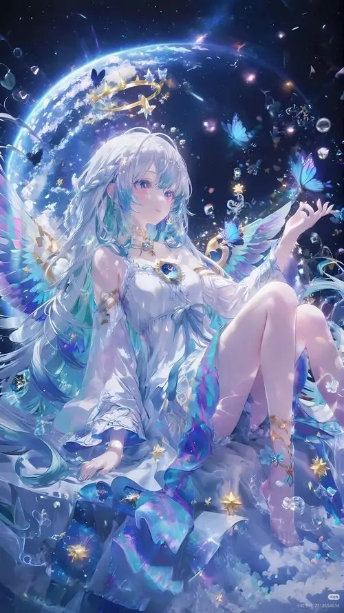 85 Hình Ảnh Anime Nữ Màu Xanh Dương huyền ảo với ánh trăng dịu mát và đại dương bao la