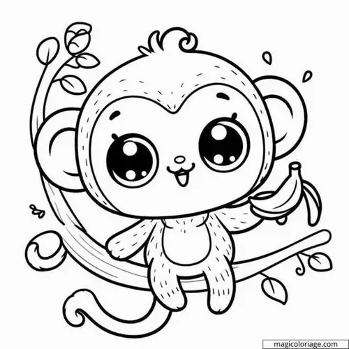 Chú khỉ đu mình dẻo dai trên cành lá xanh mướt với chiếc đuôi dài quấn chặt vào thân cây thể hiện sự phản xạ linh hoạt.