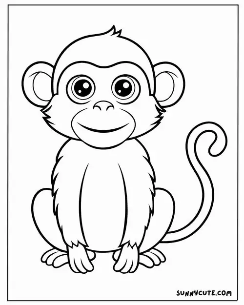 Tải hình tô màu chú khỉ đứng oai phong với bộ lông rậm rạp giúp chúng giữ ấm và ngụy trang tốt trong rừng ngập mặn cho bé 5 tuổi.