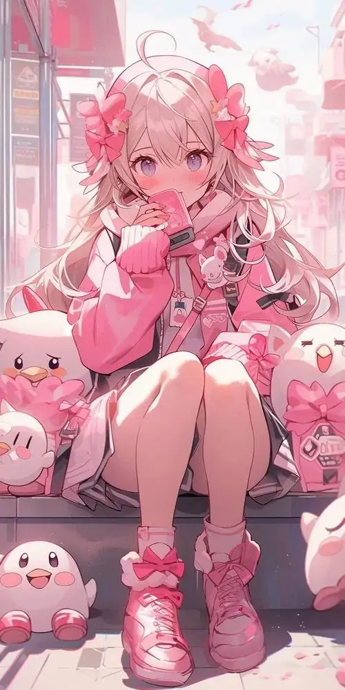 99 Ảnh Hình Nền Anime Nữ Màu Hồng Cute mang cảm giác thanh xuân đầy ấm áp và dễ thương