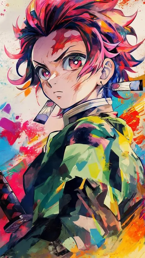 99 Hình Ảnh Kamado Tanjiro 4K đẹp nổi bật với haori caro xanh đen và ánh mắt kiếm sĩ ấm áp