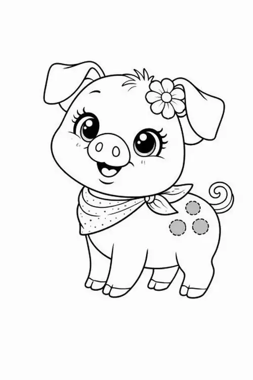 85 Tranh Tô Màu Con Heo với bụng tròn mũi hếch phù hợp giờ chơi cuối tuần cho trẻ