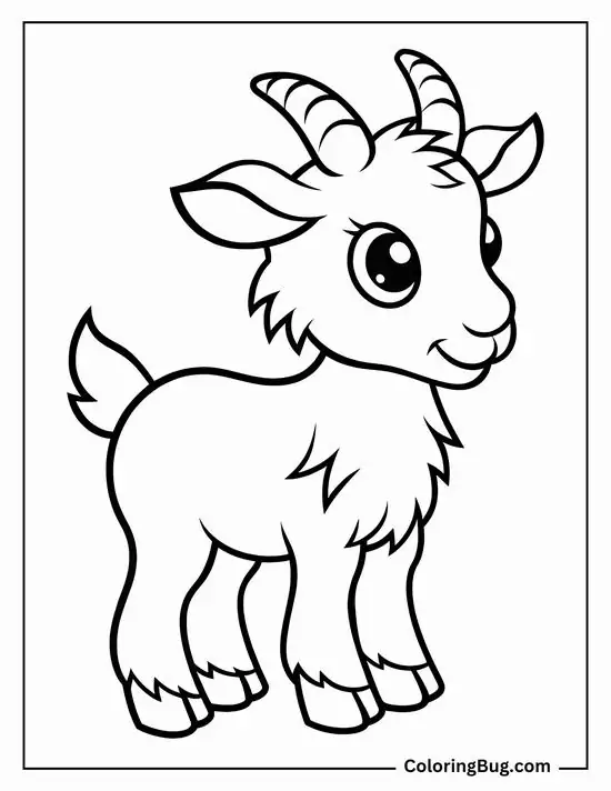 Lưu ngay 66 Tranh Tô Màu Con Dê miễn phí với cặp sừng cong, chòm râu nhỏ đầy tinh nghịch