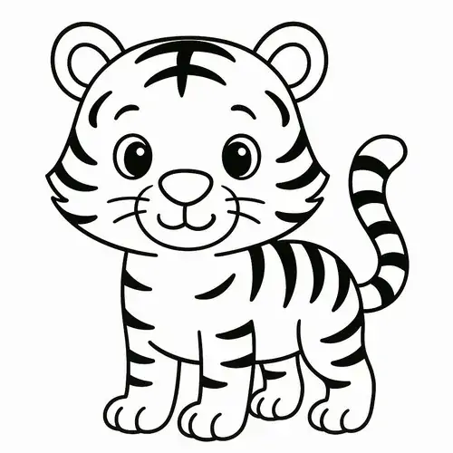 85 Tranh Tô Màu Con Hổ dũng mãnh với sọc vằn nổi bật giúp bé vừa học vừa chơi