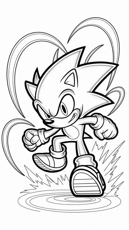 Tải ngay 90 Tranh Tô Màu Sonic cho bé với vòng vàng năng lượng và sắc xanh đặc trưng