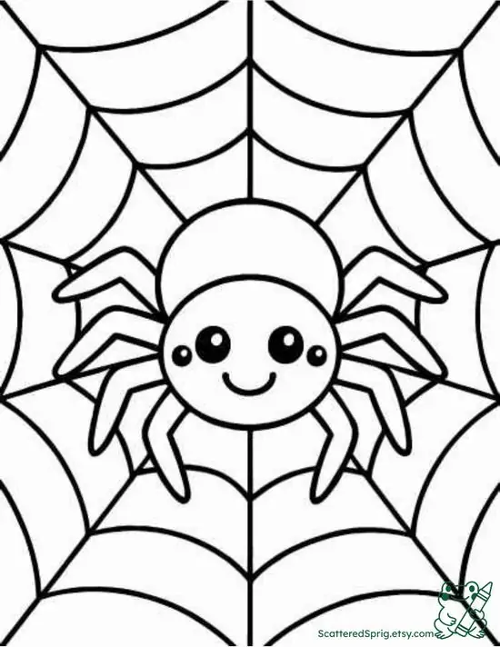 44 Mẫu in Tranh Tô Màu Con Nhện nhả tơ đơn giản cho bé làm quen màu sắc và côn trùng