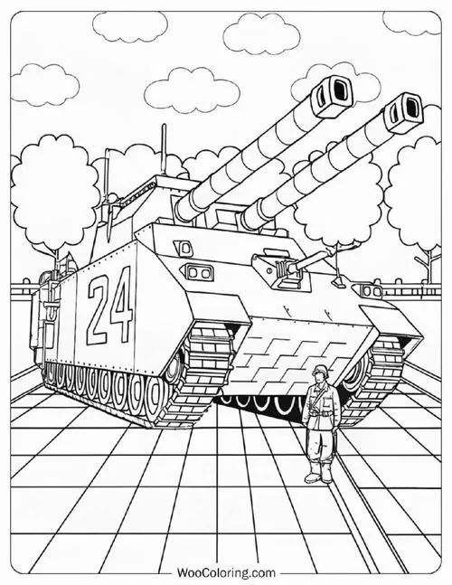 Full 35 Mẫu in Tranh Tô Màu Xe Tăng KB 44 với đa tháp pháo, nòng siêu dài và giáp thép cực ngầu