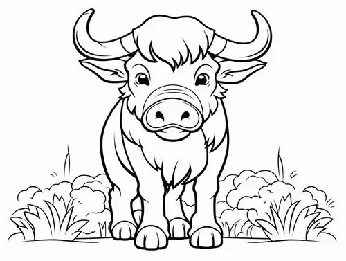 52 Mẫu Tranh Tô Màu Con Trâu đẹp dễ tô cho bé làm quen làng quê Việt Nam yên bình