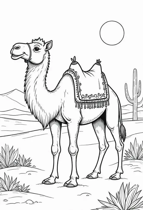 Trọn 50 Mẫu Tranh Tô Màu Con Lạc Đà sa mạc bền bỉ cho bé thỏa sức tưởng tượng
