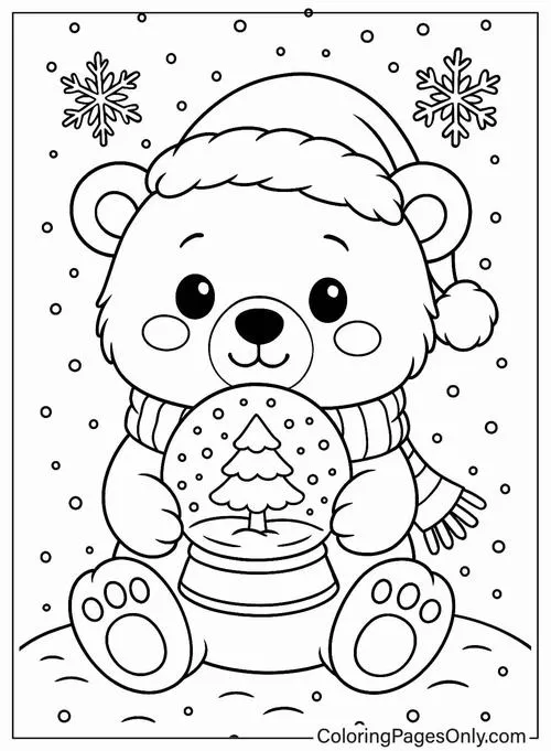 Hình ảnh chú gấu nhỏ đang hào hứng cầm trên tay chiếc bánh quy hình tròn có trang trí họa tiết bông tuyết đón mừng năm mới.