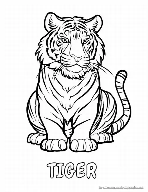 Bé hãy tô màu cho chú hổ con đang hào hứng thưởng thức bữa trưa ngon lành để hiểu thêm về tập tính của thú ăn thịt.