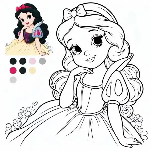 Tải ngay 89 Tranh Tô Màu Công Chúa Disney xinh đẹp dịu dàng với váy xòe kiêu sa mái tóc thần tiên