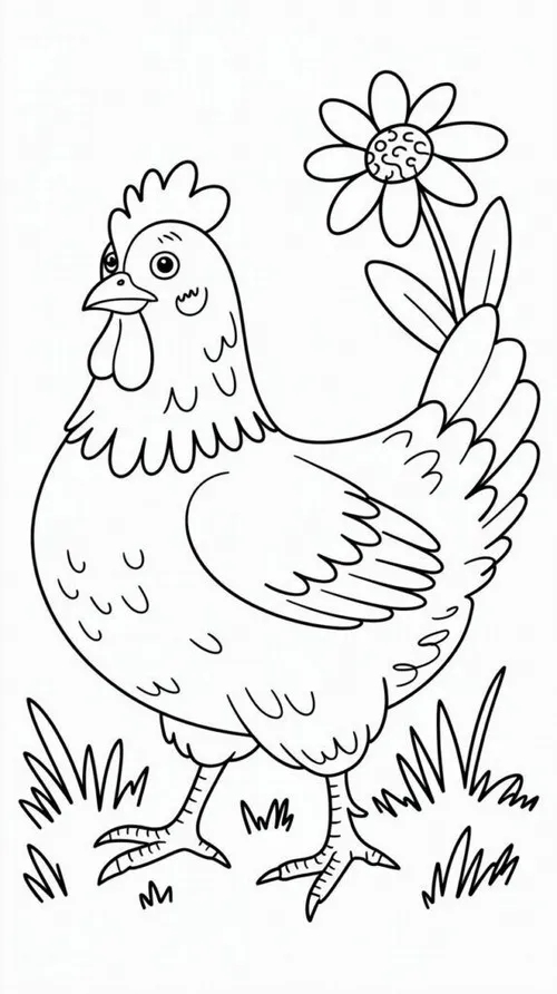 109 Tranh Tô Màu Con Gà dễ thương giúp bé vừa chơi vừa học về trứng gà ổ rơm và chuồng nhỏ
