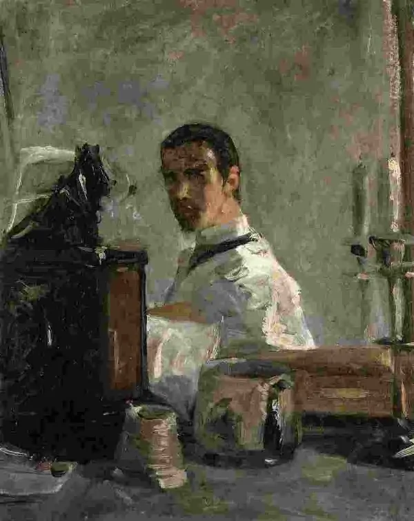 Bức Chân dung tự hoạ trước gương (Self Portrait in Front of a Mirror) là một trong số ít những bức chân dung tự họa mà Toulouse-Lautrec vẽ, vì ông cực kỳ e dè về ngoại hình của mình, và cũng là bức duy nhất mà chỉ có ông là trọng tâm trong bức tranh.