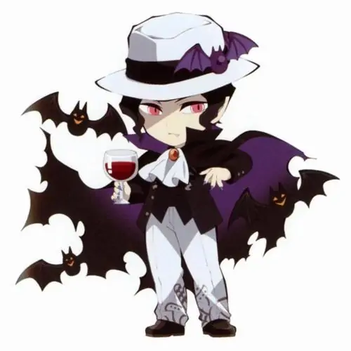 BST 68 Hình Ảnh Muzan Chibi với đôi mắt đỏ rực và bộ vest đen cực ngầu lịch lãm đáng yêu