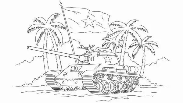 64 Tranh Tô Màu 30/4 Giải phóng miền Nam với cờ đỏ sao vàng giúp bé thêm yêu lịch sử