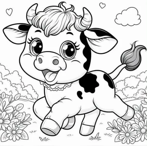 Tải ngay 55 Tranh Tô Màu Bò Sữa cho trẻ với những khoang đốm đen trắng cực kỳ nổi bật