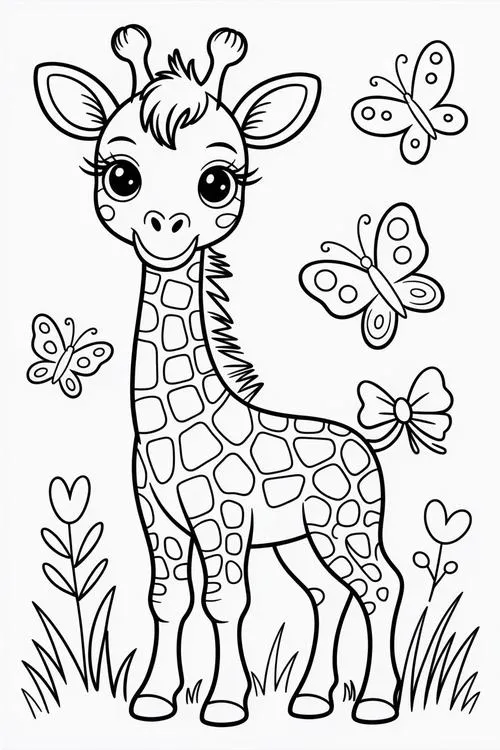 70 Tranh Tô Màu Hươu Cao Cổ đáng yêu với đôi mắt hiền cổ cao giúp bé luyện quan sát chi tiết