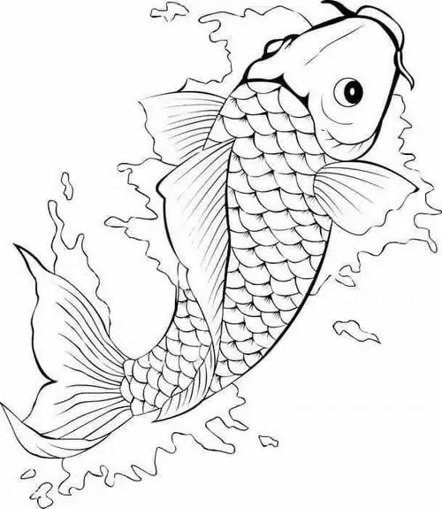 Hình ảnh cá chép hóa rồng với đôi cánh rực lửa đang vươn cao mạnh mẽ vượt qua những tầng mây trắng cho trẻ 6 tuổi.