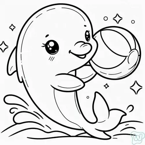 Bạn nhỏ này đang dùng đỉnh đầu để tâng một quả bóng tròn trịa trên mặt nước thể hiện kỹ năng biểu diễn tại các thủy cung hiện đại.