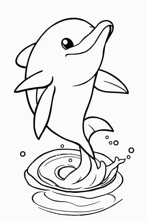 Khung cảnh chú cá ông đang dũng mãnh rẽ sóng vươn mình lên cao giữa không gian bao la rộng lớn đầy tự do cho bé 5 tuổi.