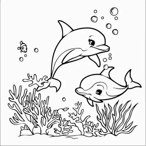 Hai chú cá đang cùng nhau lặn ngụp phía trên rạn san hô đa dạng thể hiện rõ kỹ năng bơi lội điêu luyện dưới lòng biển sâu cho trẻ 4 tuổi.