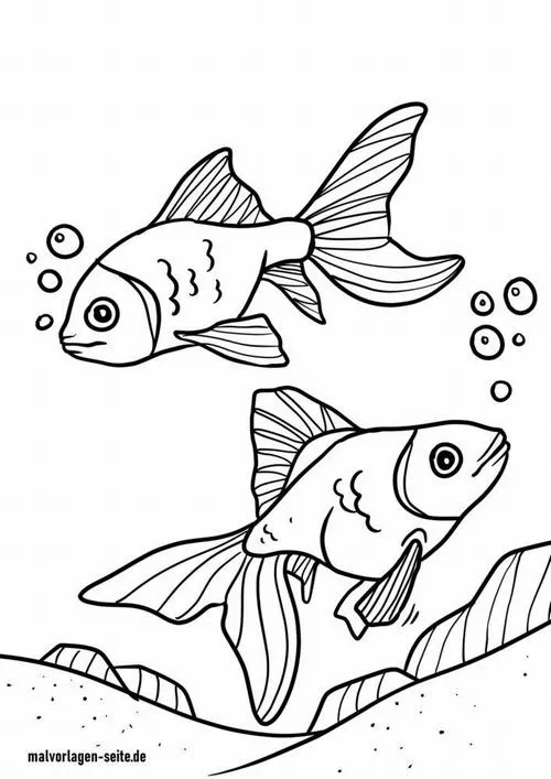 Hai chú cá vàng đang rủ nhau bơi ngược dòng nước tạo nên những đường nét chuyển động mạnh mẽ và đầy nội lực cho bé 3 tuổi