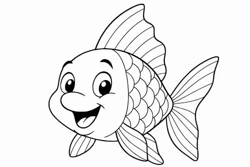 45 Tranh Tô Màu Cá Vàng nhỏ xinh gương mặt hiền lành giúp bé thêm mê thế giới thủy sinh