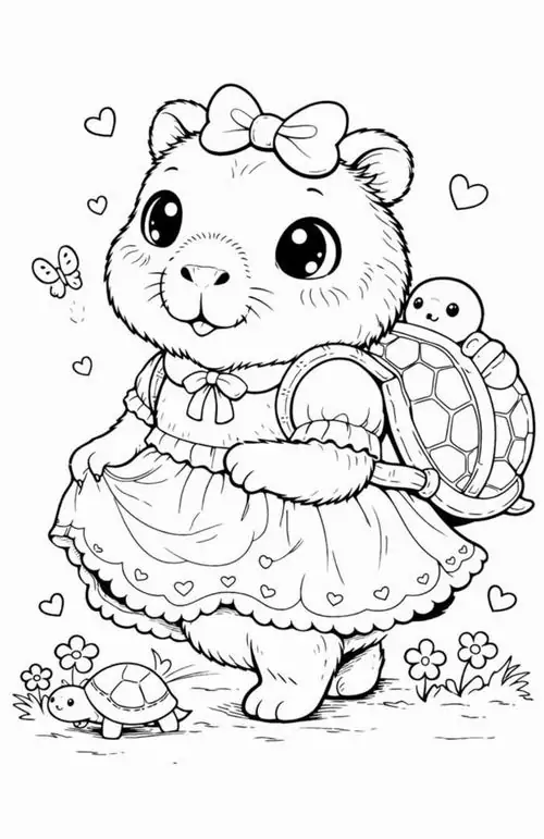 Tải hình tô màu cô nàng thủy trư điệu đà khoác trên mình chiếc váy xòe bồng bềnh như một vũ công ba lê nhí trông thật duyên dáng.