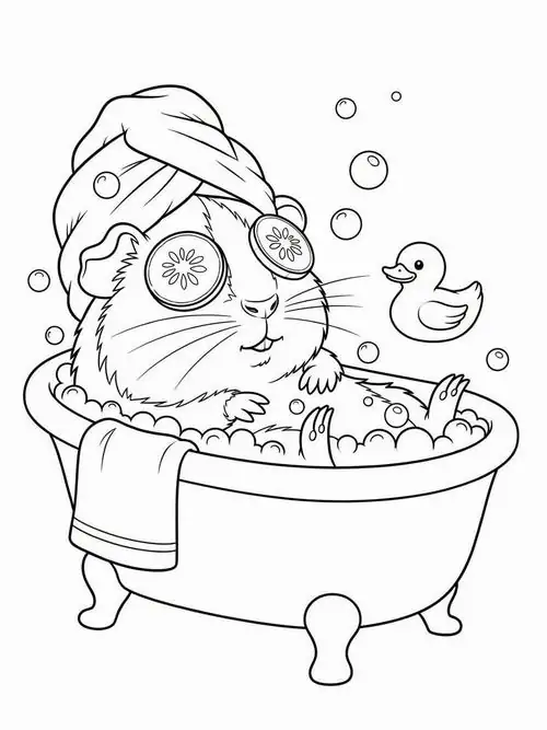 Chiến thần ngoại giao quấn khăn tắm trên đầu ngồi trong bồn đầy bọt xà phòng cùng vịt vàng đồ chơi nhìn rất sảng khoái cho trẻ 4 tuổi.