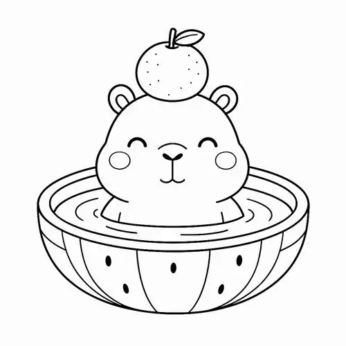 57 Tranh Tô Màu Capybara Chibi cute và Anime đáng yêu đơn giản cho bé dễ tô