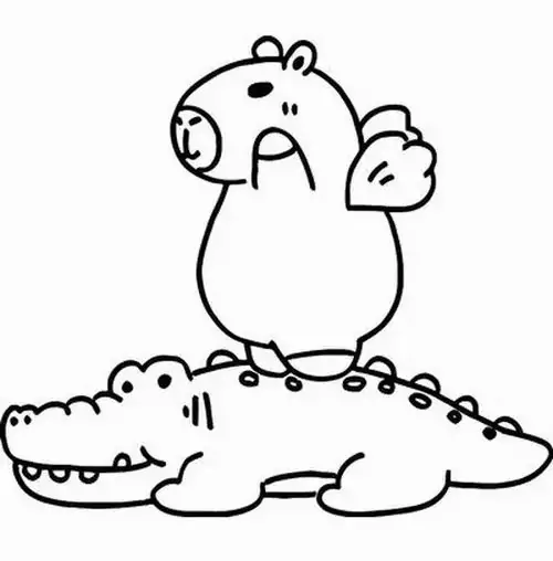 Hình ảnh hai mẹ con nhà chuột lang nước đứng sát cạnh nhau với biểu cảm ngơ ngác đáng yêu bên những khóm thực vật thủy sinh xanh mướt.