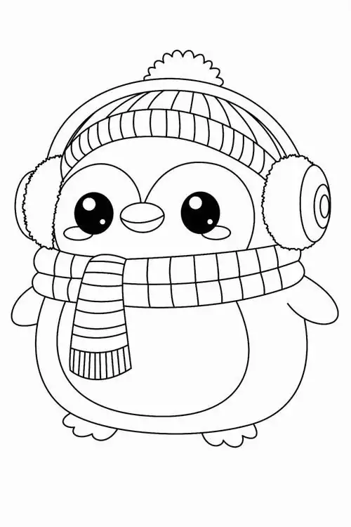 70 Tranh Tô Màu Chim Cánh Cụt cute với thân hình mũm mĩm dáng đi lạch bạch đáng yêu